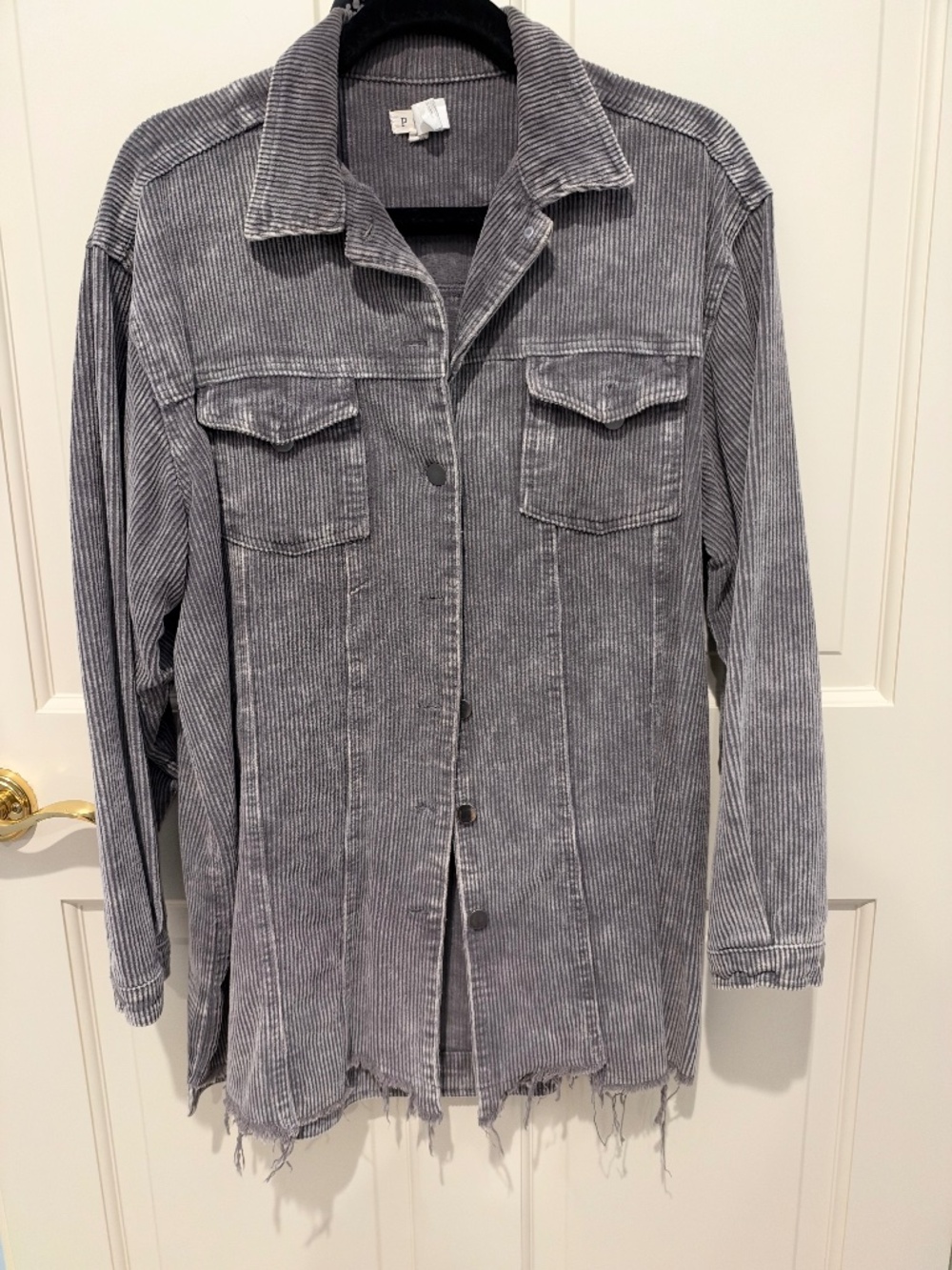Gray Corduroy Shirt Jacket / Shacket – Size M